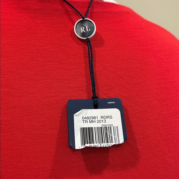 Ralph Lauren Red Long Sleeve Maxi Jersey Wrap Tie Dress size Medium - Picture 8 of 10